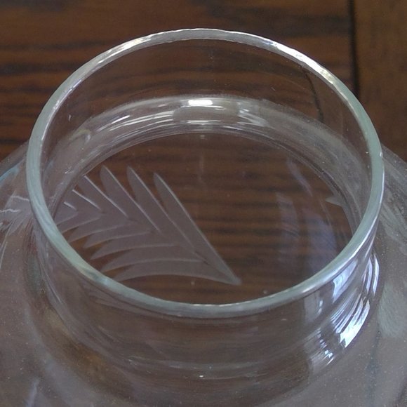 Glass Apothecary Jar, Etched Leaves + Berries - Picture 5 of 6